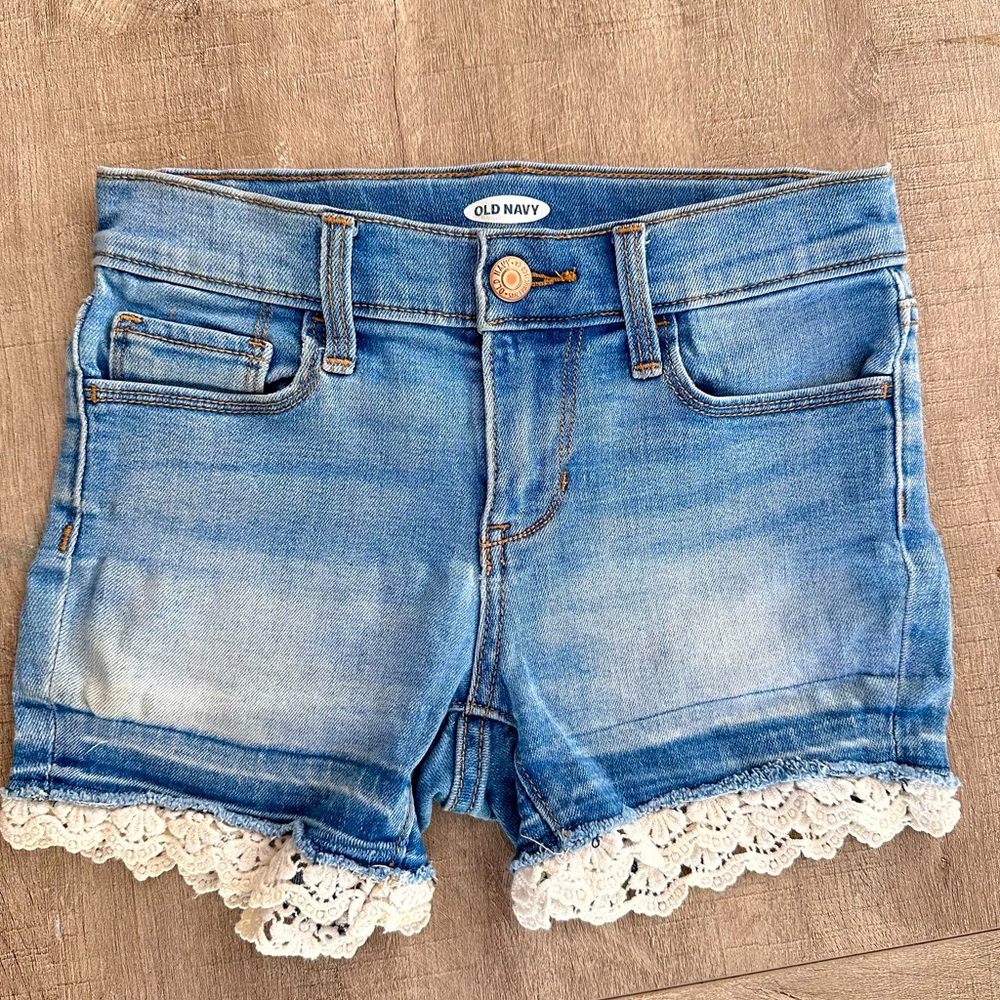 Old Navy Denim Shorts with Lace Trim